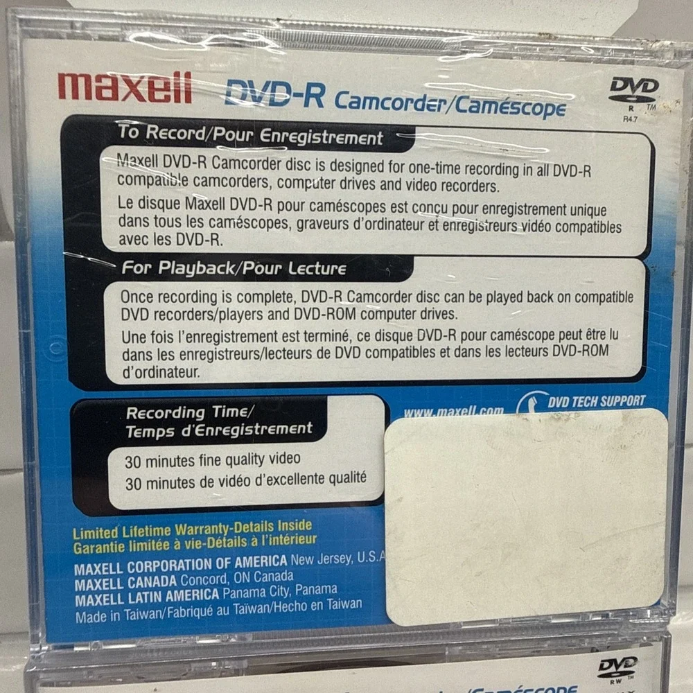 Maxell 6 DVD-R Plus + 2 DVD-RW : Combo 8 Pack Camcorder - SEALED
